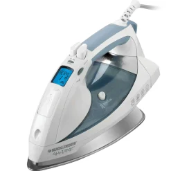 All-Temp Steam Iron with Stainless-Steel Soleplate; White/Grey