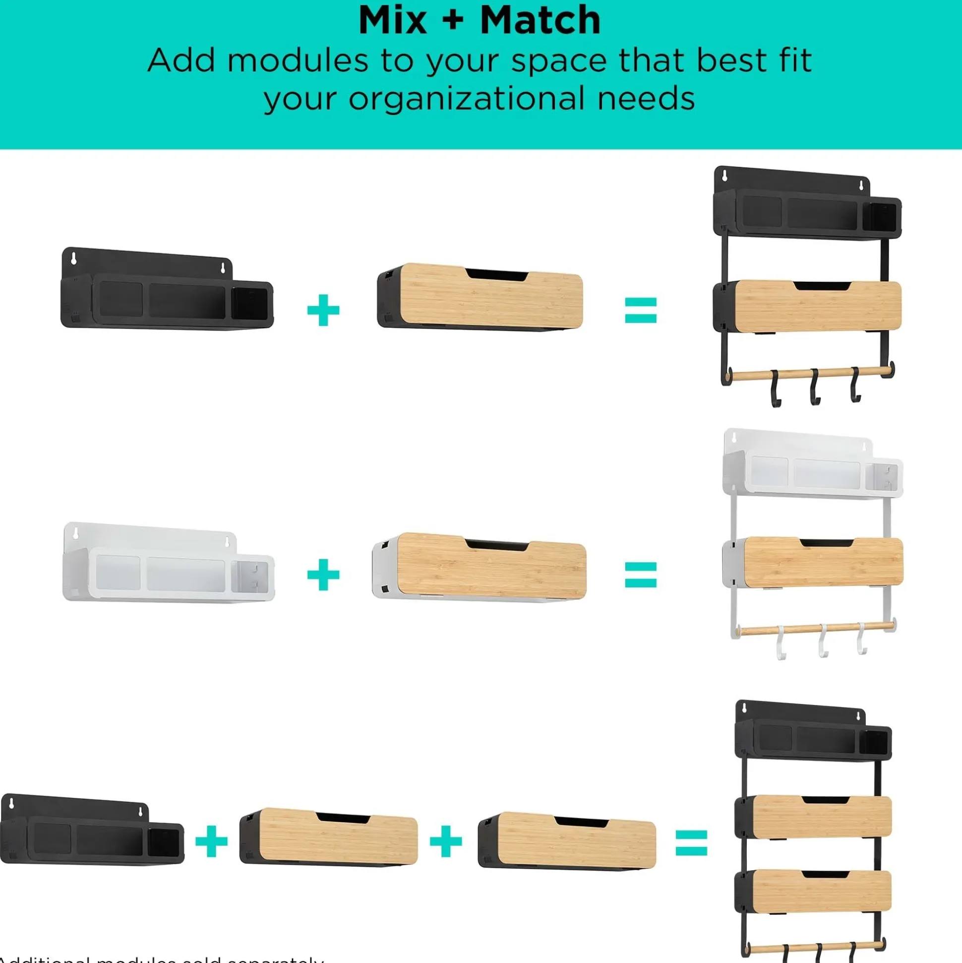 Black Hanging / Magnetic Rack System-Shelf W/Brackets