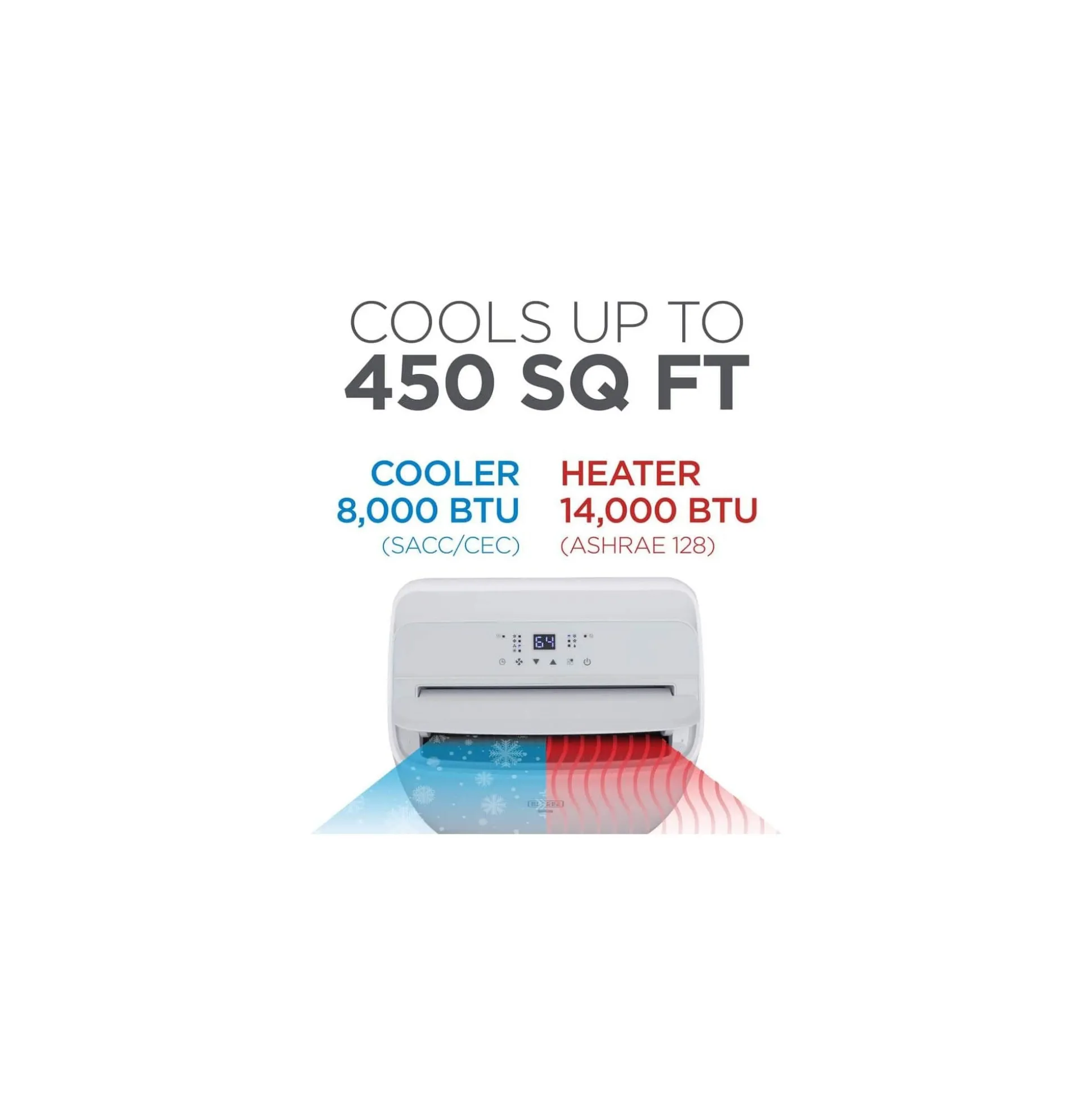 10,000 BTU SACC/CEC (14,000 BTU ASHRAE) Portable Air Conditioner with Heat