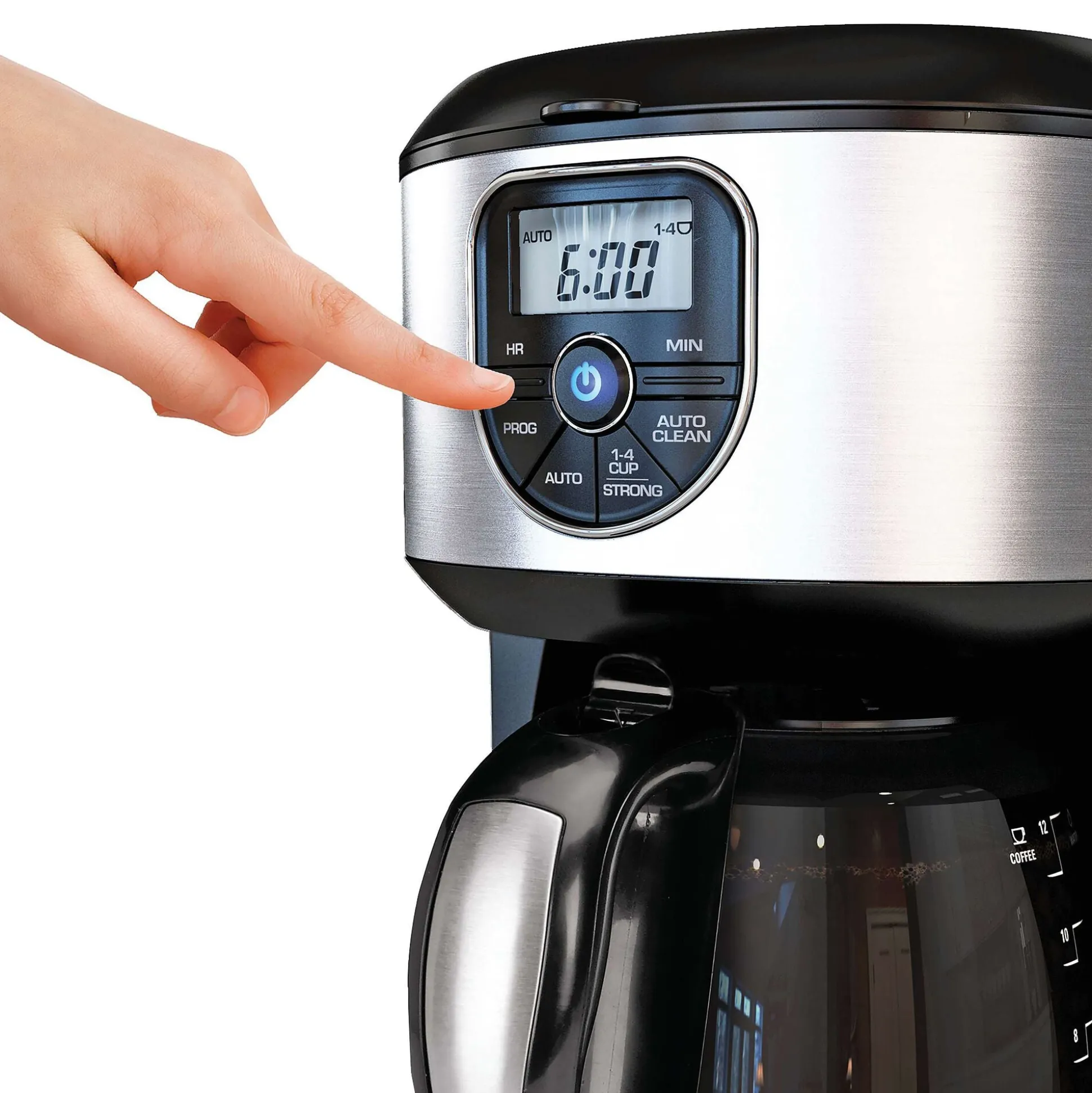 Coffeemaker 12-Cup Programmable Coffee Maker; Silver; Black/Stainless Steel
