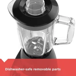 Countertop Blender with 5-Cup Glass Jar, 10-Speed Settings, Black