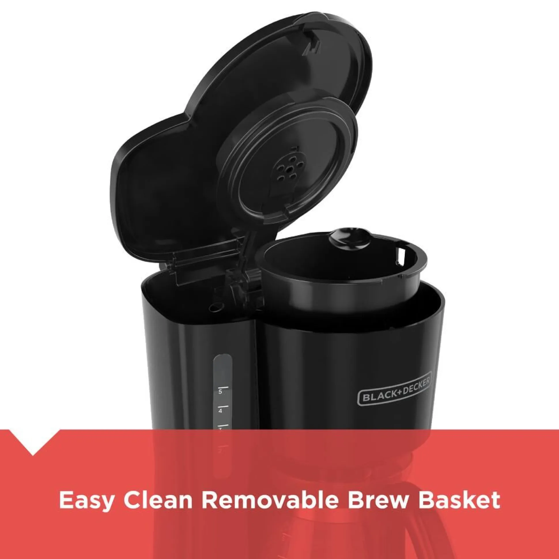 5-Cup Coffee Maker; Compact Design