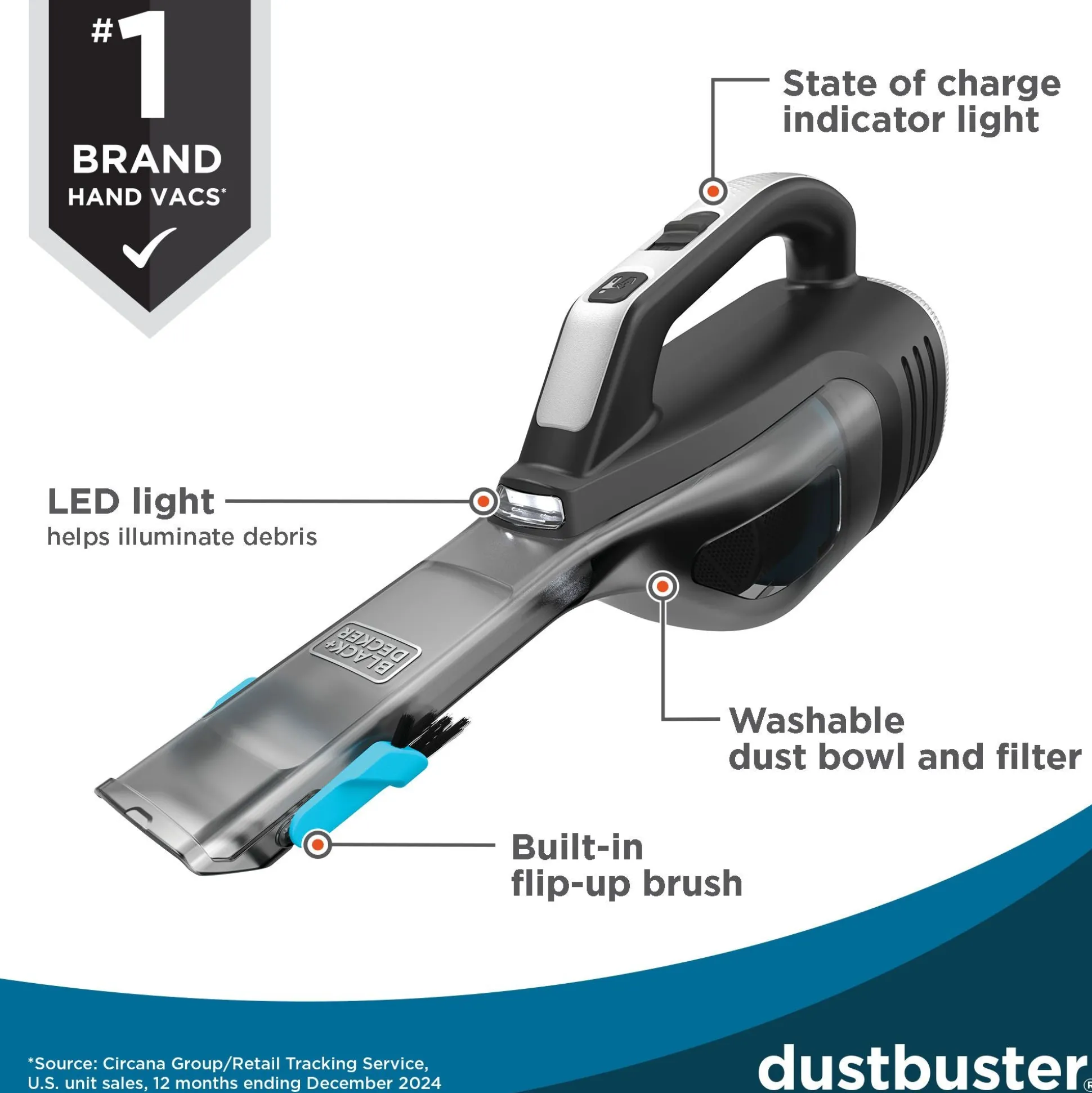 dustbuster® reveal™ Cordless Handheld Vacuum, With Jack Plug Charger