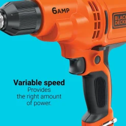Electric Drill Driver Kit, 3/8 In., 6.0 Amp Corded