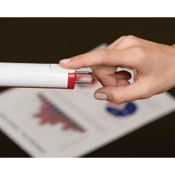Exalt Flash Detachable Head LED Desk Lamp, White/Red