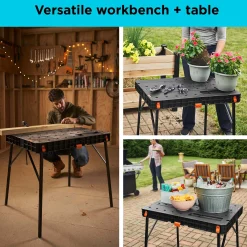 Foldable Workbench, 33.5 in. x 23.5 in. x 29 in., Black