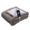 Heated Throw Blanket, 50" x 60", Faux Shearling, 4 Heat Settings, 3 Hour Automatic Shut-Off, Machine Washable, Fast Heating, Overheat & Overcurrent Shut Off, Electric, Soft, ETL, Grey