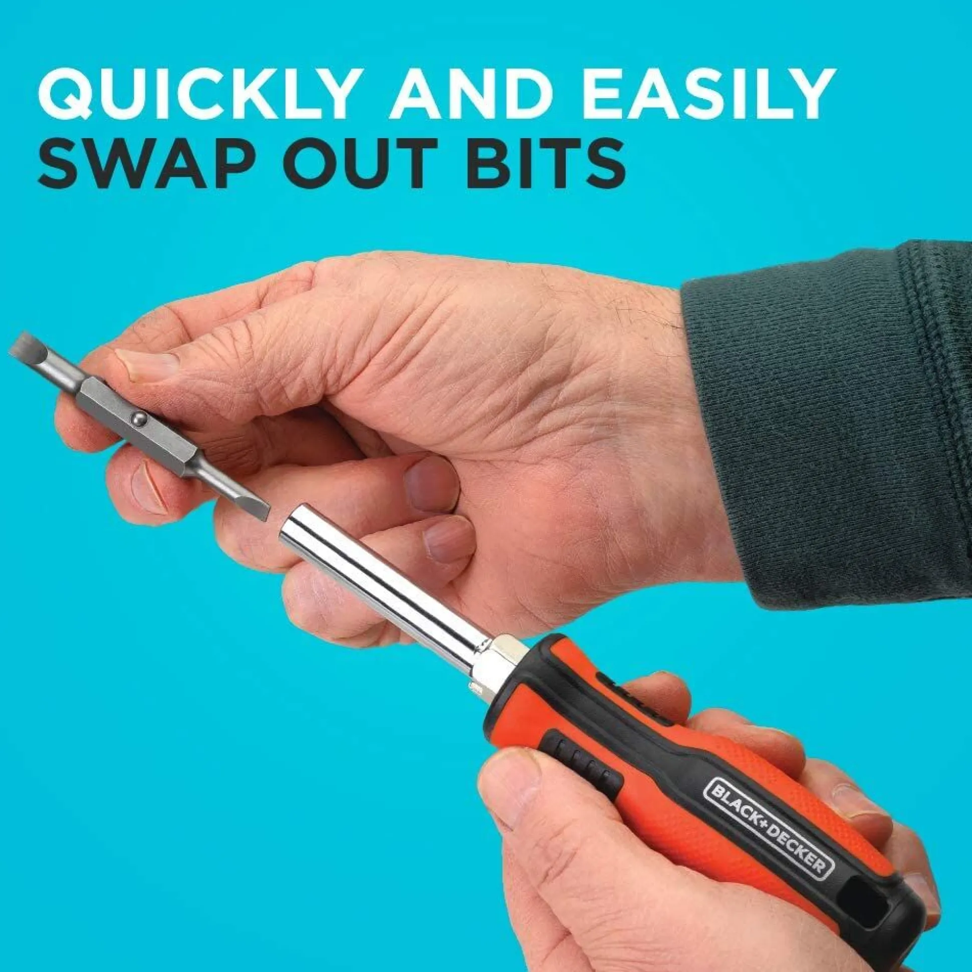 6-In-1 Multibit Screwdriver, Two-Sided Bits Including Phillips, Slotted, Nut Drivers