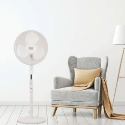16 In. Stand Fan with Remote, White