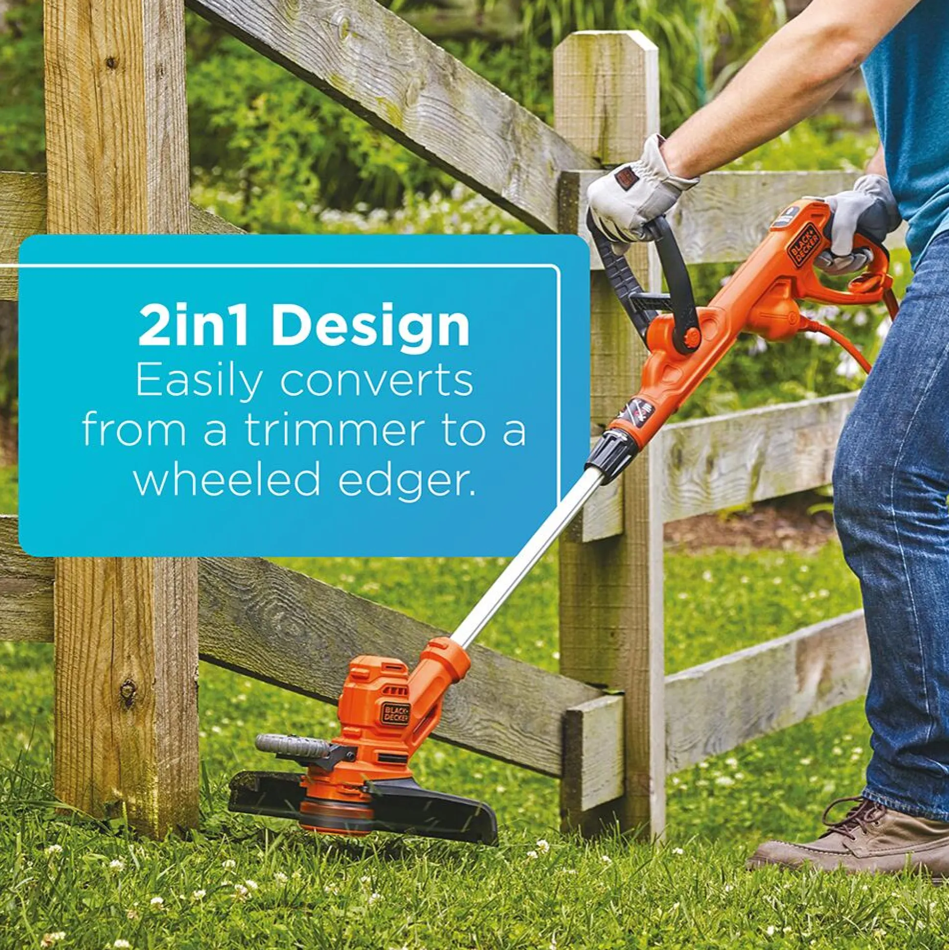 2 in 1 String Trimmer/Edger Weed Wacker, 6.5-Amp, 14-Inch Auto Feed