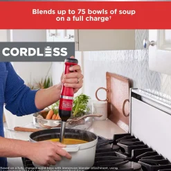 kitchen wand™ Cordless 6 in 1 Immersion Blender & Kitchen Multi-tool, Red
