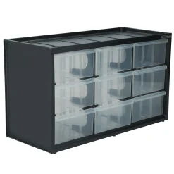 Large 9 Drawer Bin System Blk