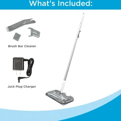 50 Minute Powered Floor Sweeper, Self Standing, Charger Included