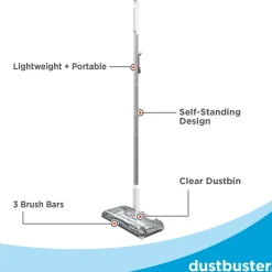 50 Minute Powered Floor Sweeper, Self Standing, Charger Included