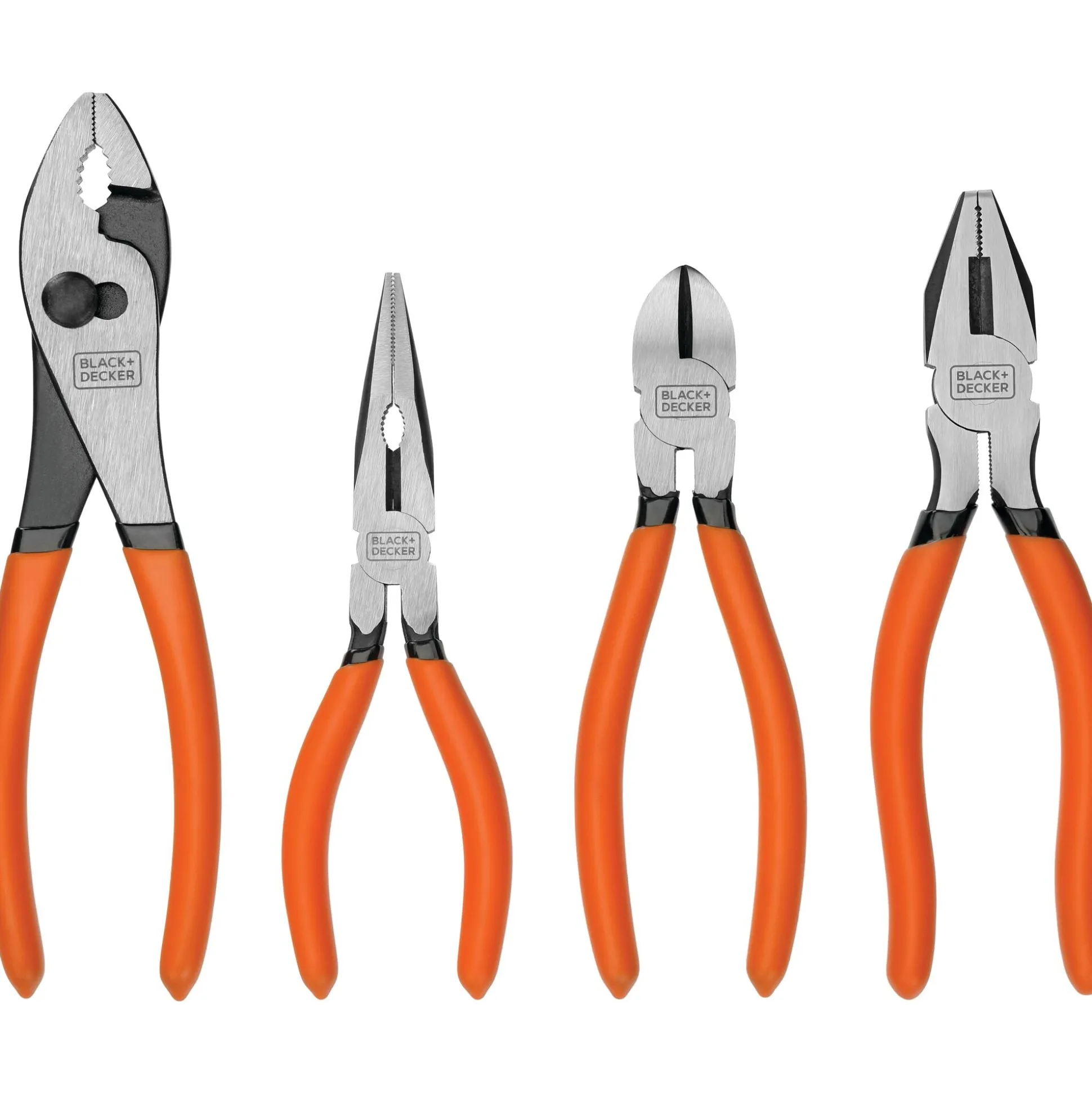 4 Piece Plier Set With Comfort Grips: 8 in, 7 in, Two 6 in.