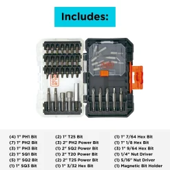 40 Piece Screwdriving Bit Set