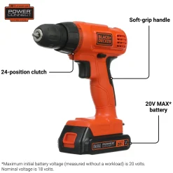 POWERCONNECT™ Cordless Drill Driver & 100-Piece Kit, Battery + Charger