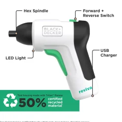reviva™ 4V MAX* Cordless Screwdriver, USB Chargeable