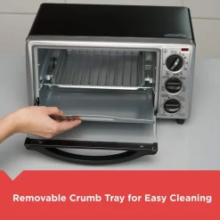 4-Slice Convection Oven; Stainless Steel; Curved Interior fits a 9 inch Pizza