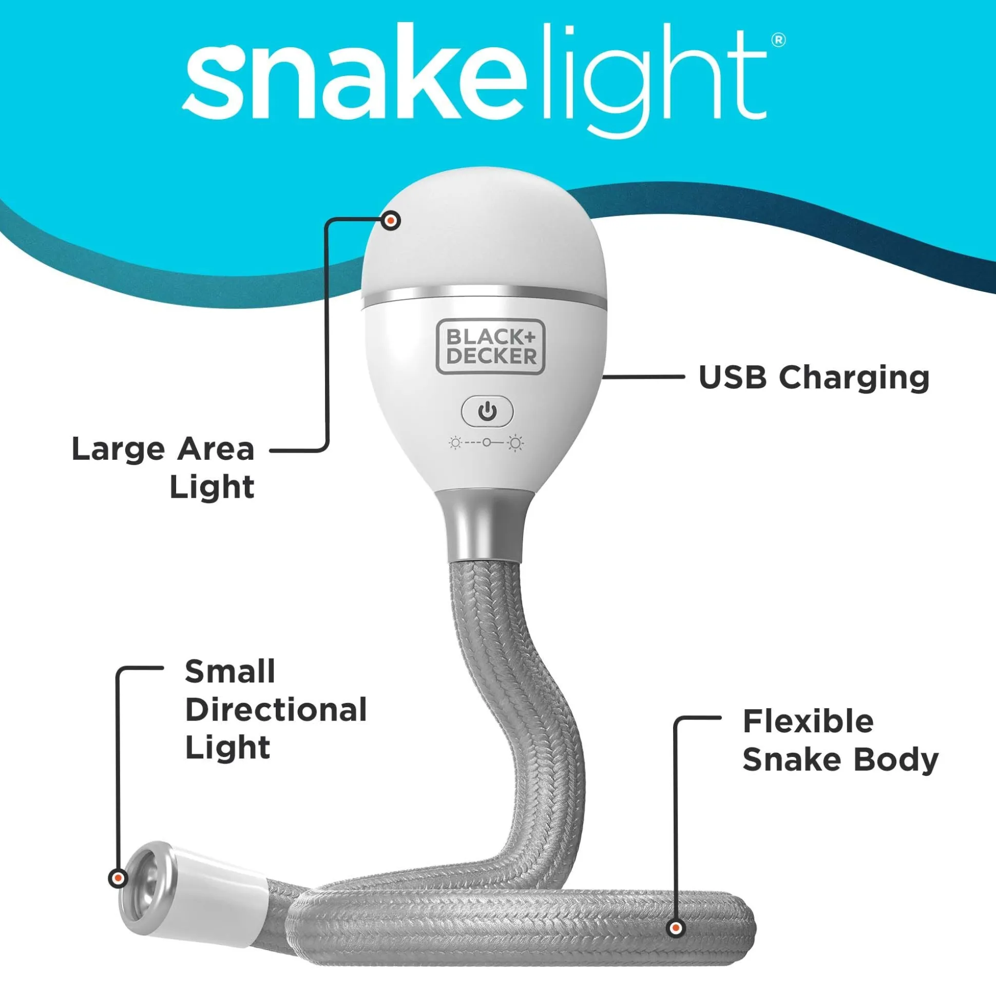 Snakelight 2 in 1 Rechargeable Light With Flexible Gooseneck