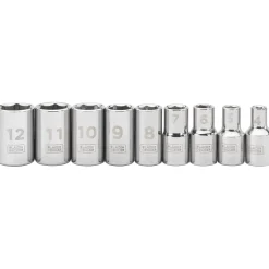 Socket Set, 40-Piece, Chrome, Carrying Case