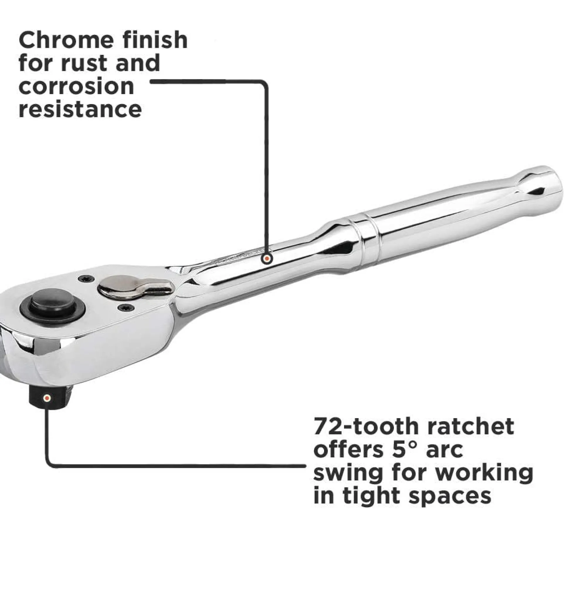 Socket Set, 40-Piece, Chrome, Carrying Case