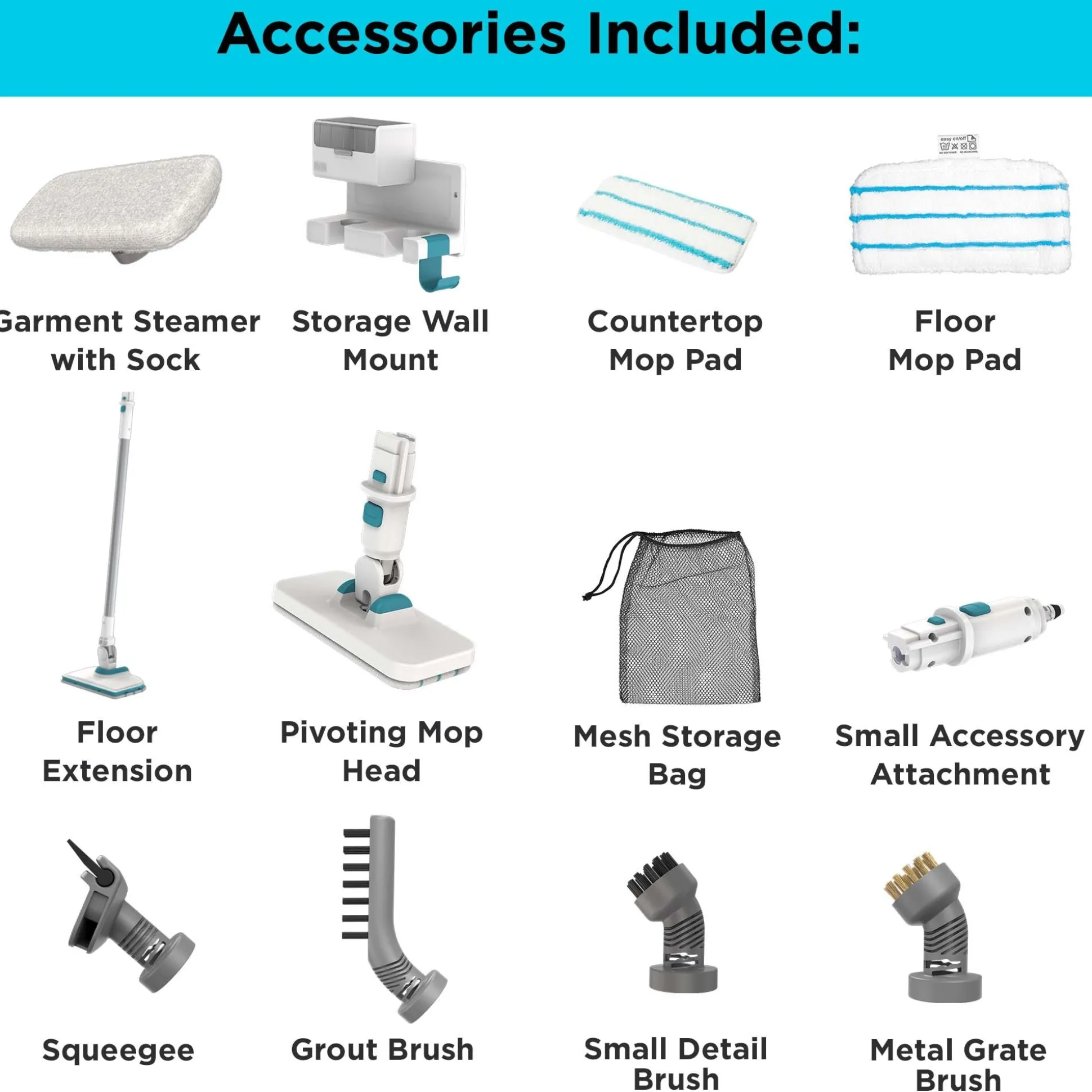 SteamMop™ Multipurpose Steam Cleaning System with 7 Attachments + Storage Wall Mount