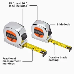 Tape Measure Bundle, 25-Foot & 16-Foot