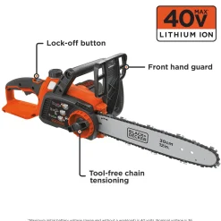 40V MAX* Cordless 12 Inch Chainsaw, Battery and Charger Included