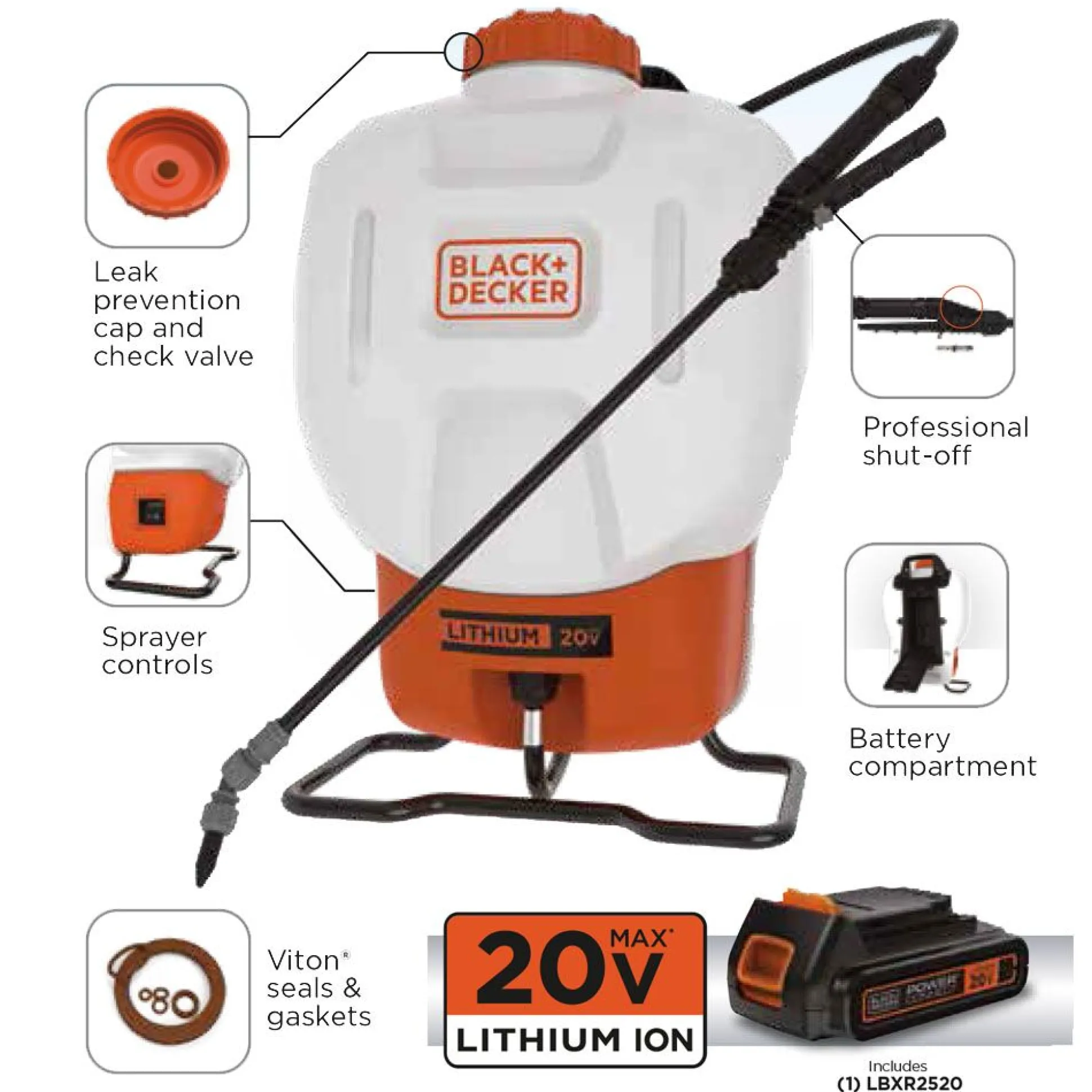 20V MAX* 4 gal. Cordless Backpack Sprayer Kit, Battery & Charger
