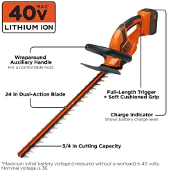 40V MAX* 24in Hedge Trimmer