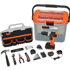 20V MAX* POWERCONNECT™ Cordless Drill with 64-Piece Home Project Kit and Tool Box, Battery and Charger Included