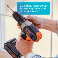 20V MAX* POWERCONNECT™ Cordless Drill/Driver with 83-Piece Home Project Kit and Tool Bag, Battery and Charger Included