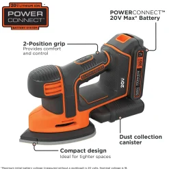 20V MAX* POWERCONNECT™ Cordless Drill And Sander Combo Kit, Battery and Charger Included
