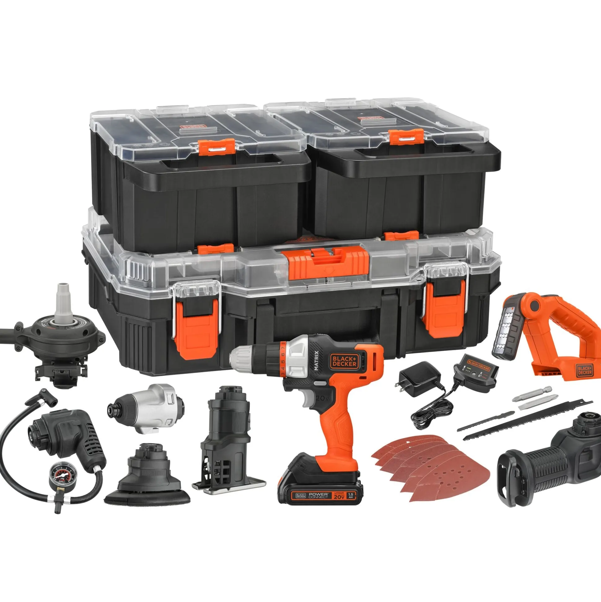 20V MAX *POWERCONNECT™ MATRIX™ Cordless Drill With 8 Attachments and Storage Case, Battery and Charger Included