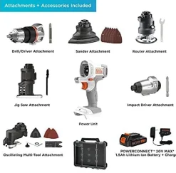 20V MAX *POWERCONNECT™ MATRIX™ Cordless Drill and 6-Piece Power Tool Combo Kit, Battery and Charger Included (White)