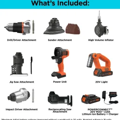 20V MAX *POWERCONNECT™ MATRIX™ Cordless Drill With 7 Attachments and Storage Case, Battery and Charger Included
