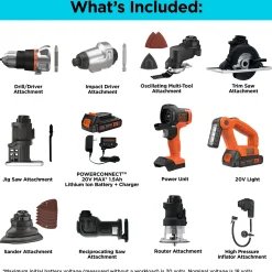 20V MAX *POWERCONNECT™ MATRIX™ Cordless Drill with 10 Attachments and Strorage Case, Battery and Charger Included